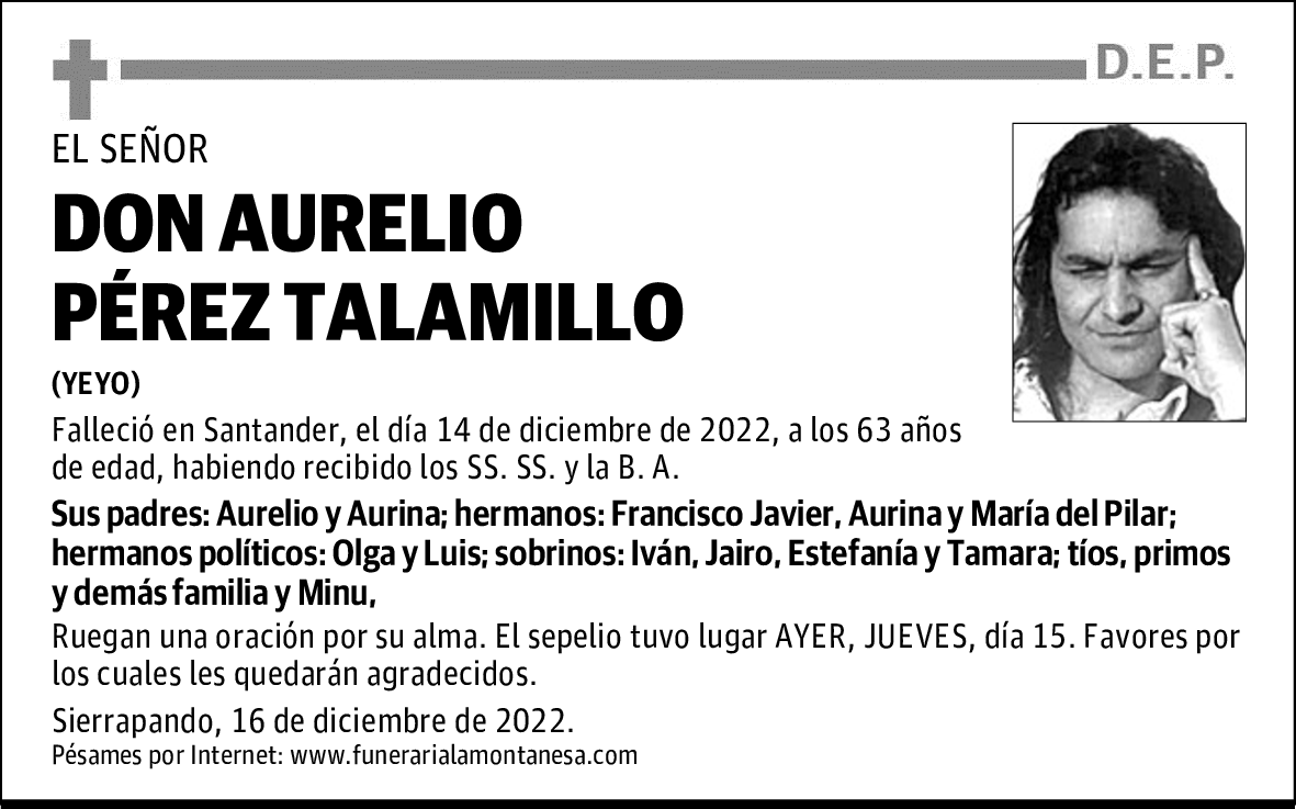 DON AURELIO PÉREZ TALAMILLO
