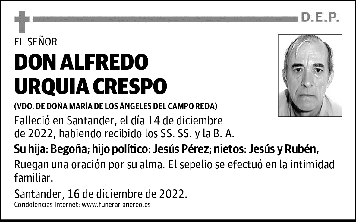 DON ALFREDO URQUIA CRESPO