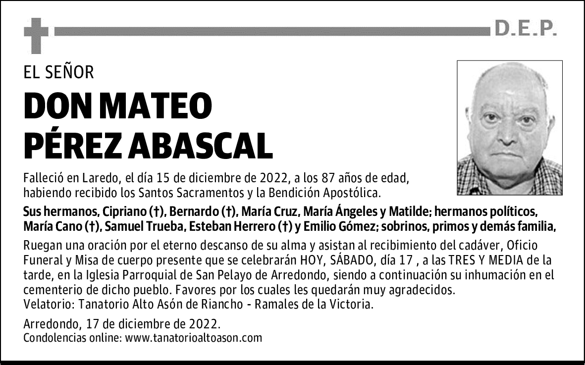 DON MATEO PÉREZ ABASCAL