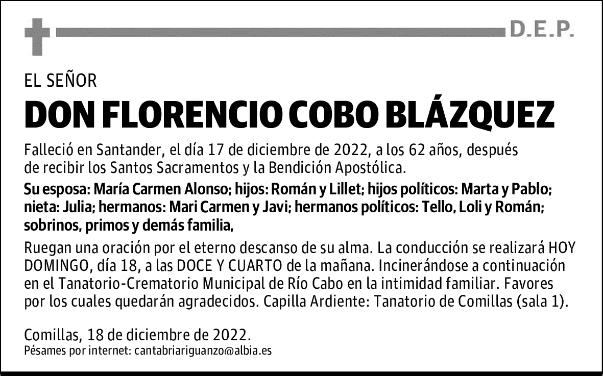 DON FLORENCIO COBO BLÁZQUEZ