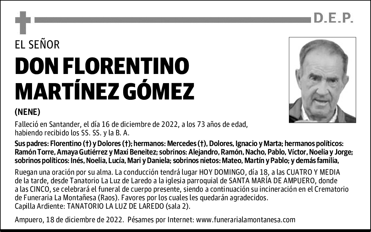 DON FLORENTINO MARTÍNEZ GÓMEZ
