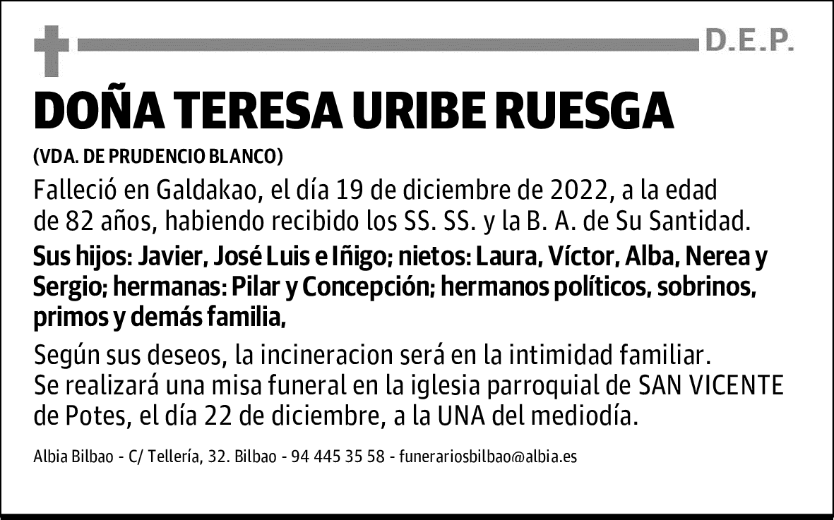DOÑA TERESA URIBE RUESGA