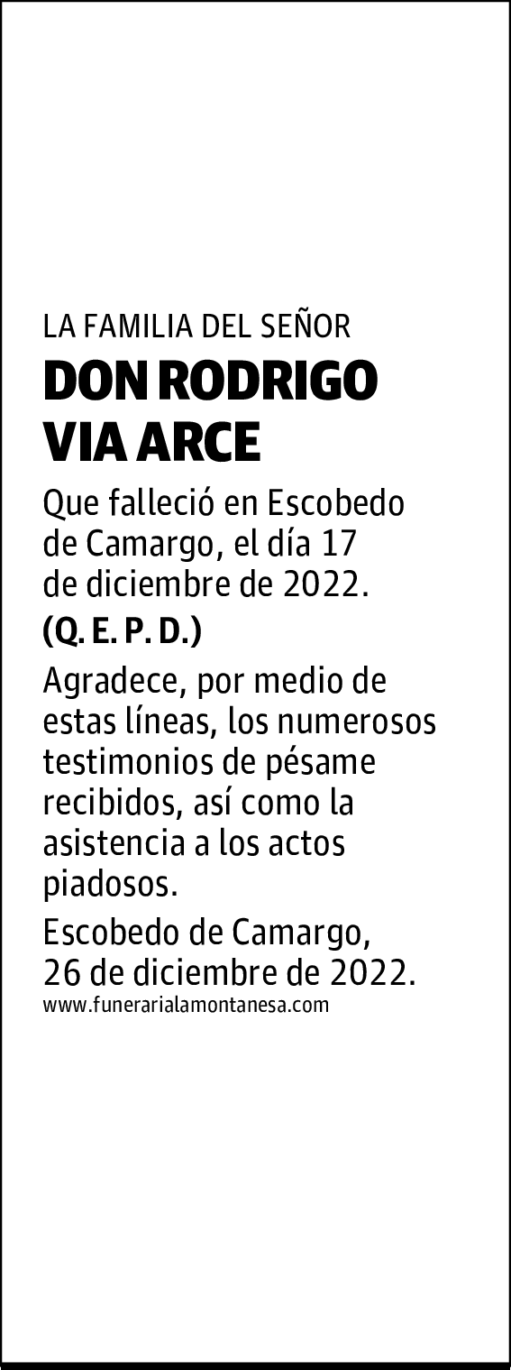 DON RODRIGO VIA ARCE