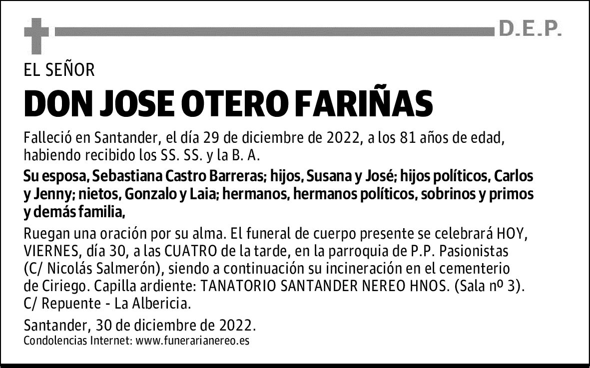 DON JOSE OTERO FARIÑAS