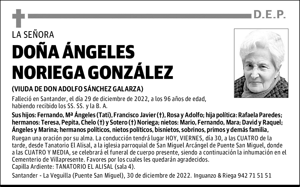 DOÑA ÁNGELES NORIEGA GONZÁLEZ