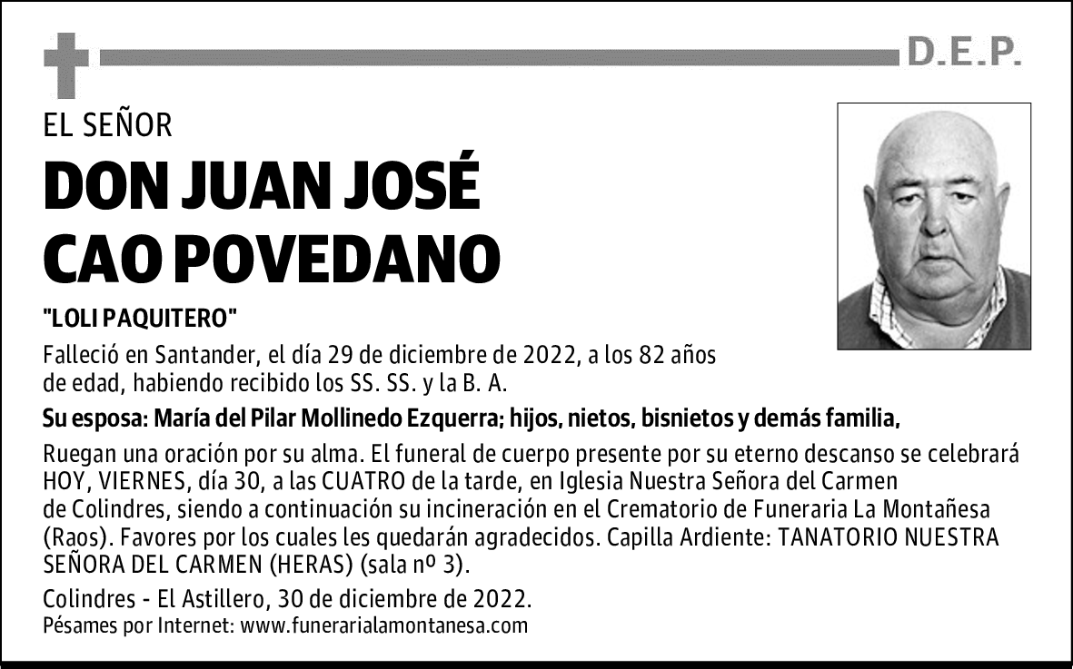 DON JUAN JOSÉ CAO POVEDANO