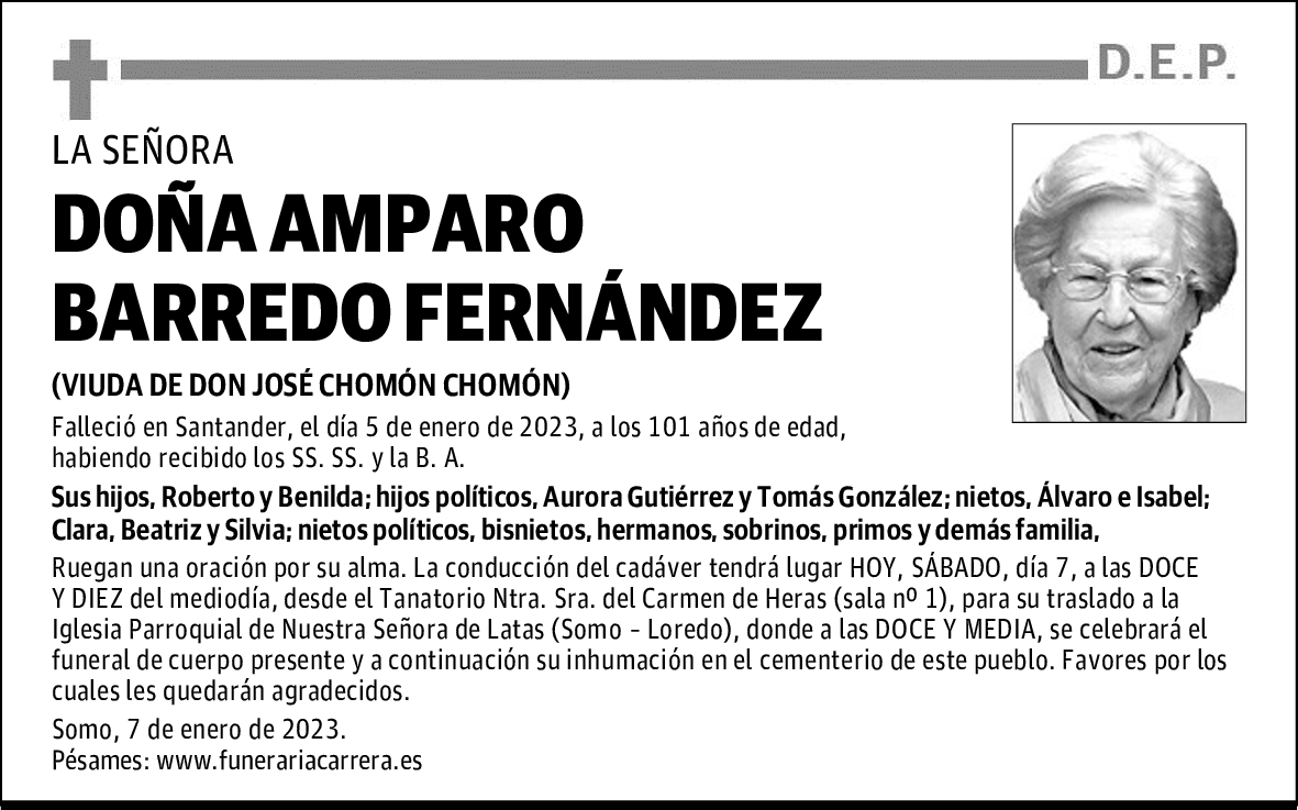 DOÑA AMPARO BARREDO FERNÁNDEZ