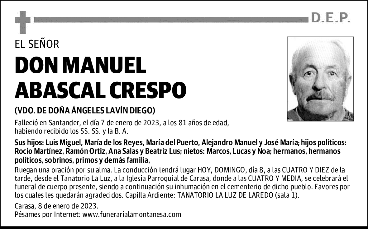 DON MANUEL ABASCAL CRESPO