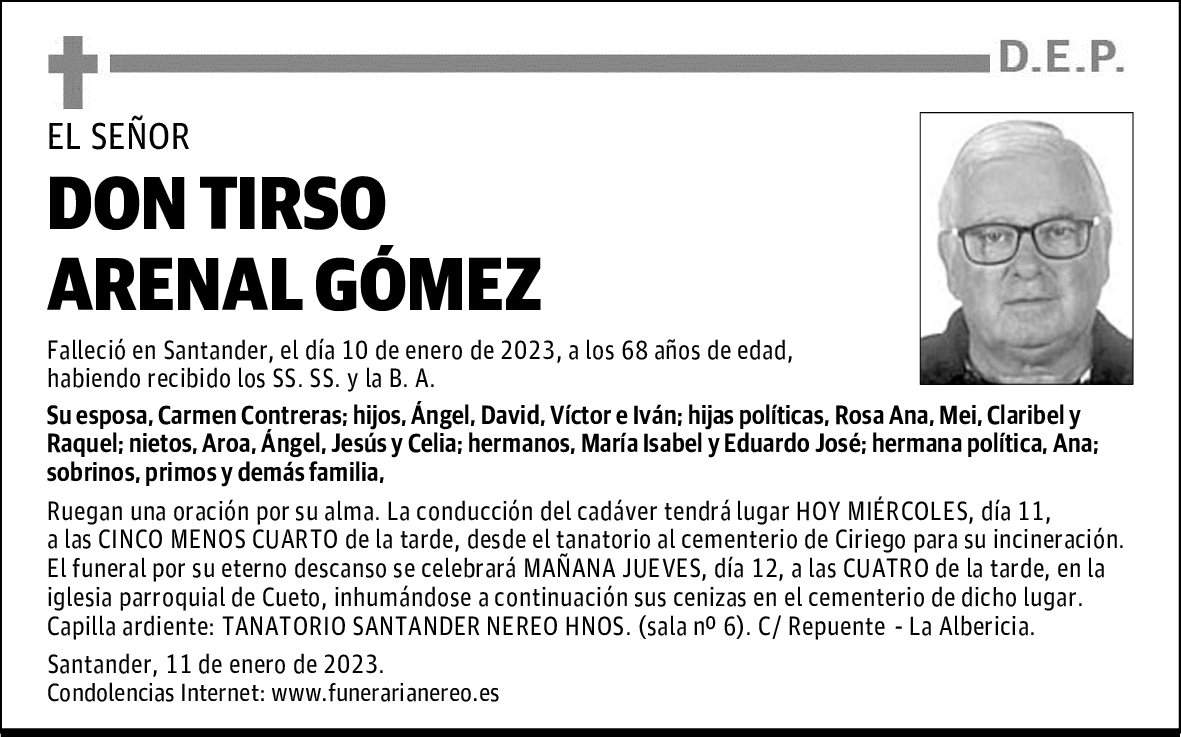 DON TIRSO ARENAL GÓMEZ