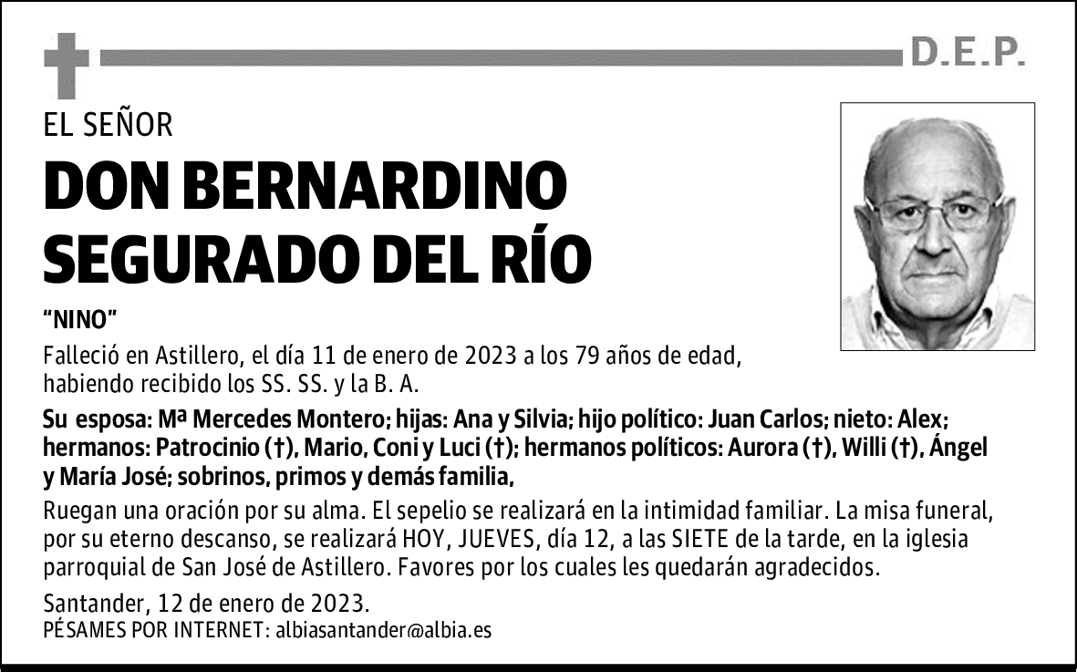 DON BERNARDINO SEGURADO DEL RÍO