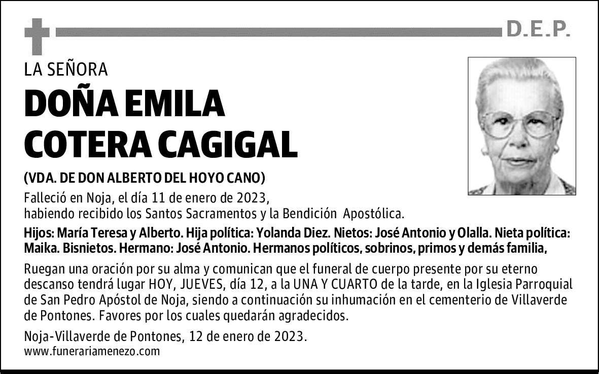 DOÑA EMILA COTERA CAGIGAL