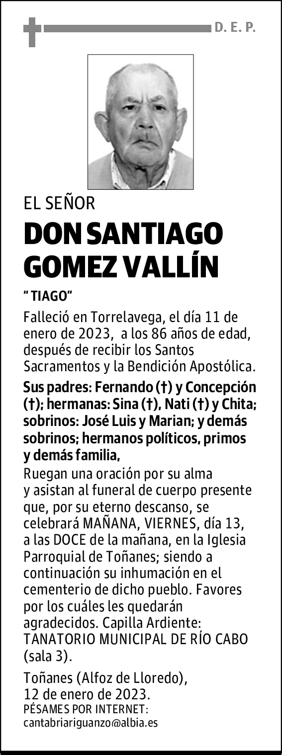 DON SANTIAGO GOMEZ VALLÍN