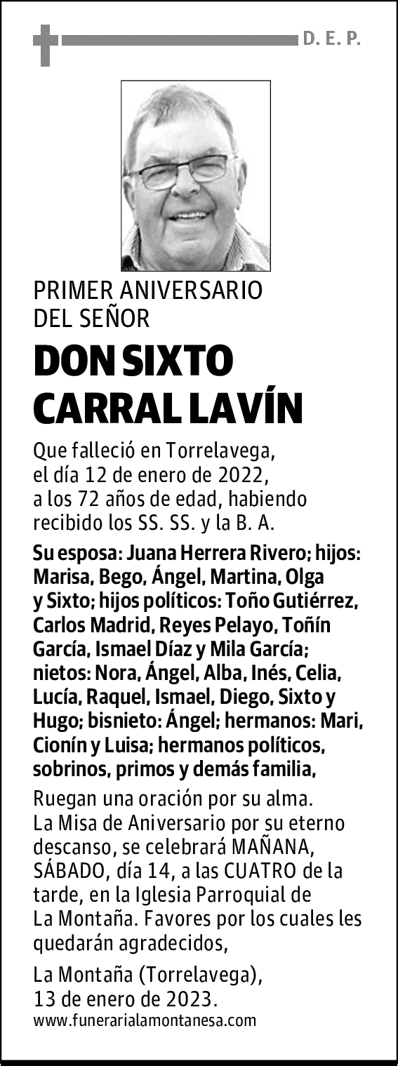DON SIXTO CARRAL LAVÍN