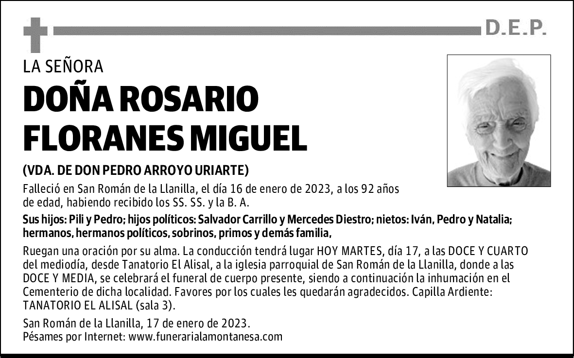 DOÑA ROSARIO FLORANES MIGUEL