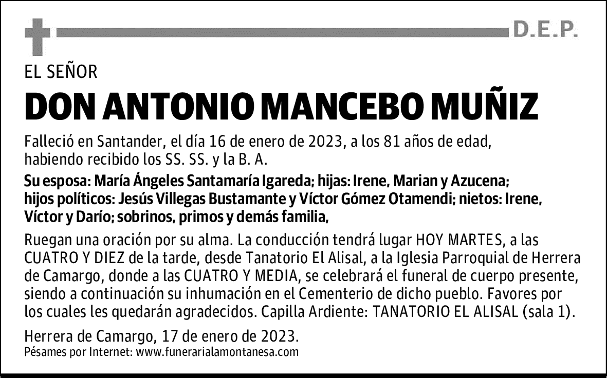 DON ANTONIO MANCEBO MUÑIZ