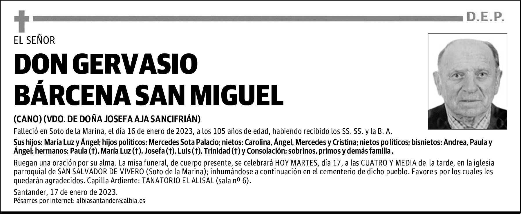 DON GERVASIO BÁRCENA SAN MIGUEL