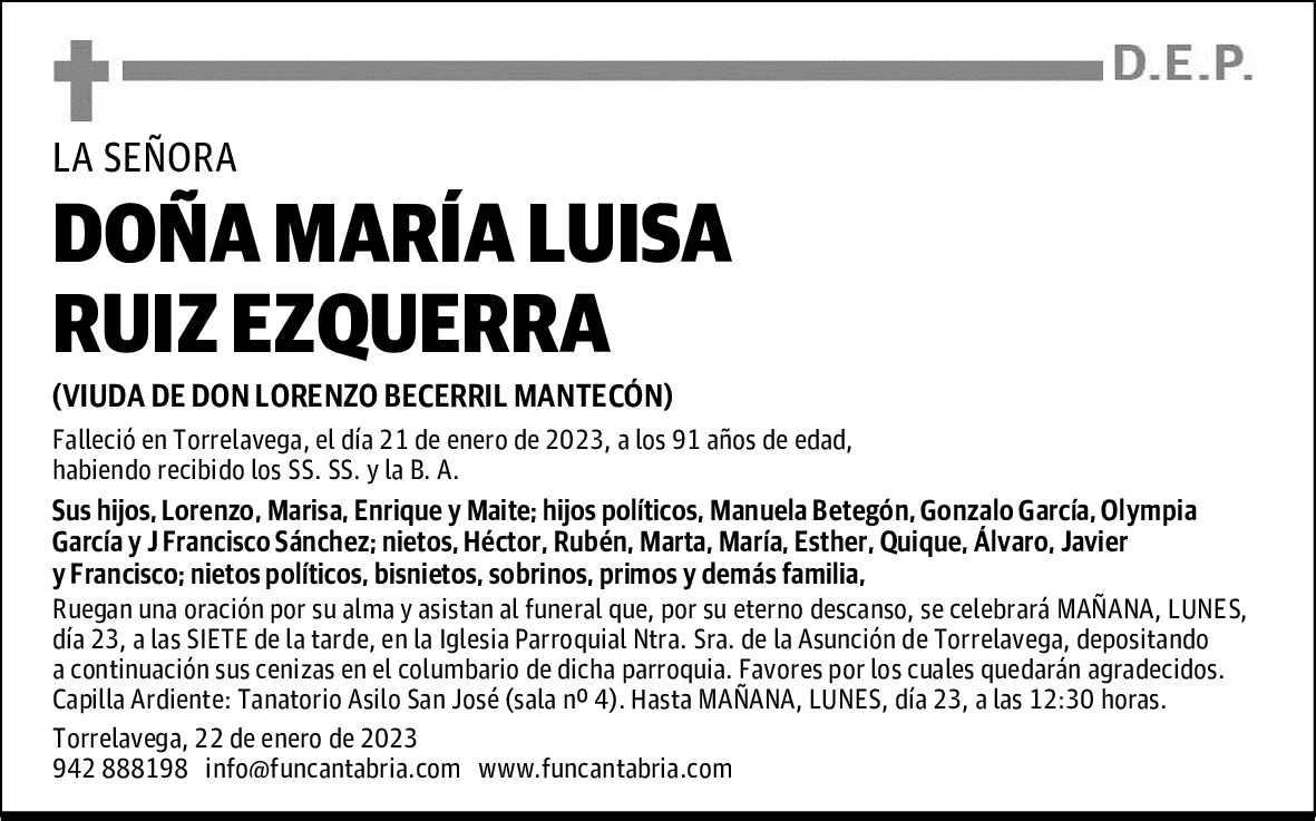 DOÑA MARÍA LUISA RUIZ EZQUERRA