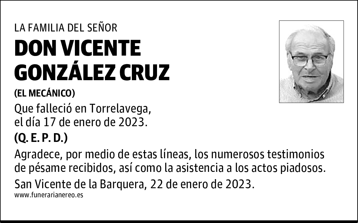 DON VICENTE GONZÁLEZ CRUZ