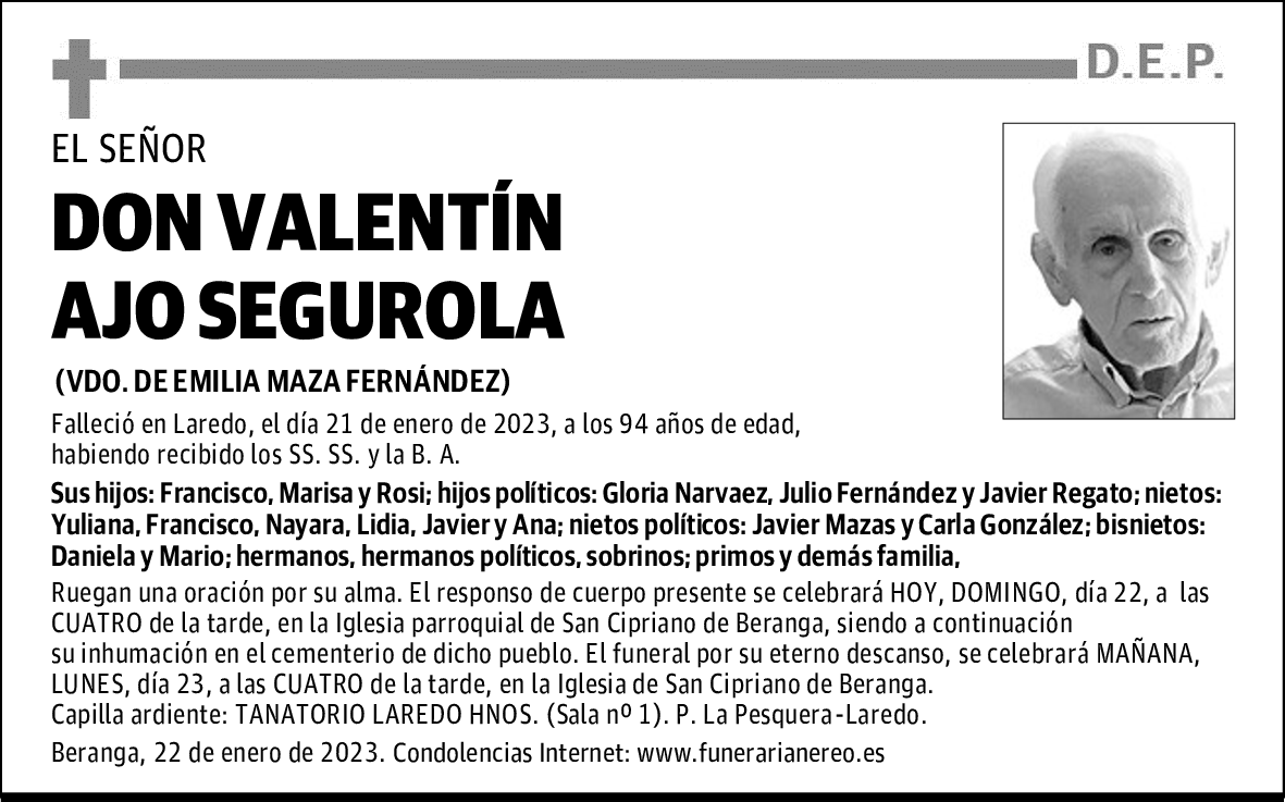 DON VALENTÍN AJO SEGUROLA