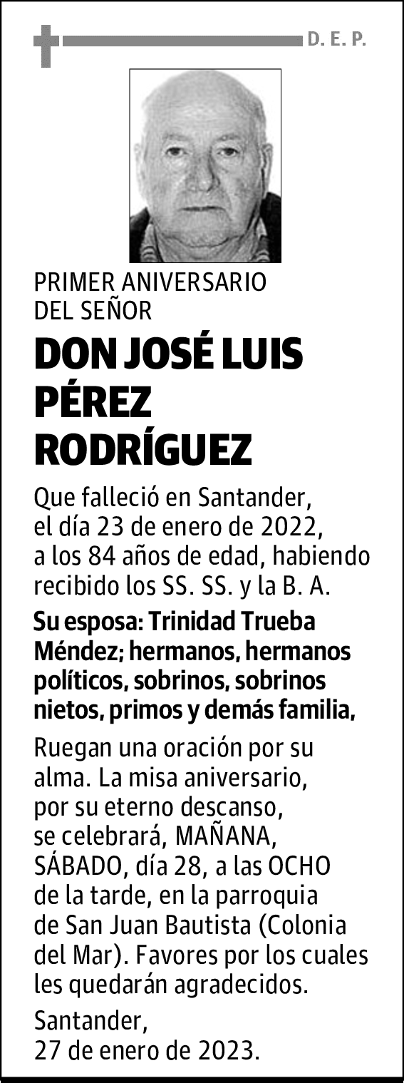 DON JOSÉ LUIS PÉREZ RODRÍGUEZ