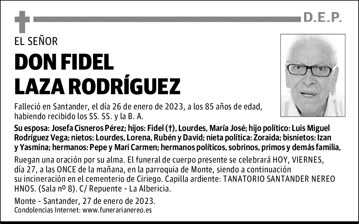 DON FIDEL LAZA RODRÍGUEZ
