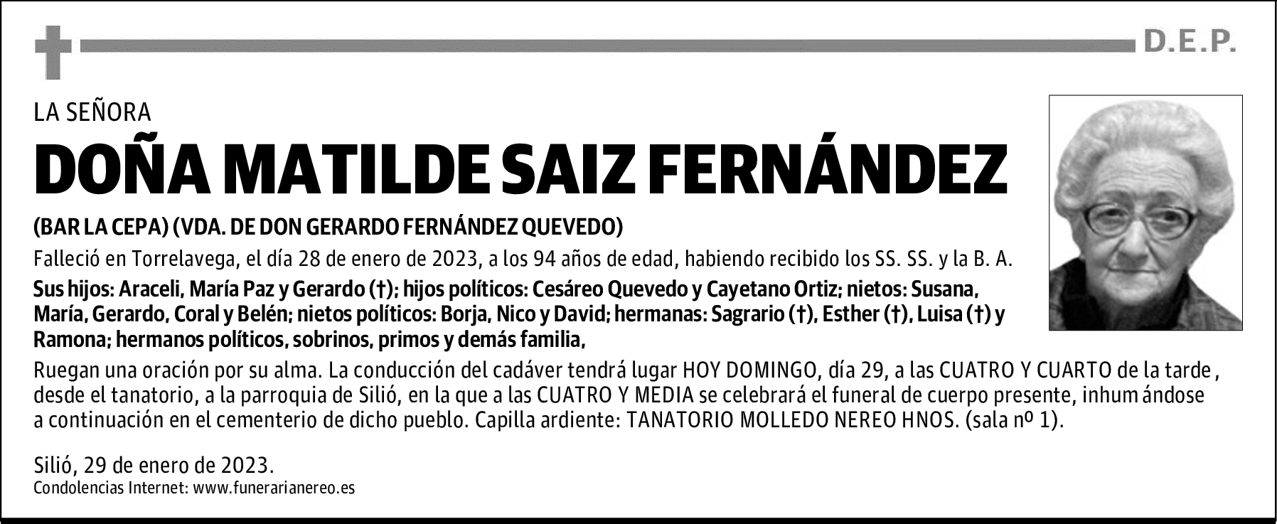 DOÑA MATILDE SAIZ FERNÁNDEZ