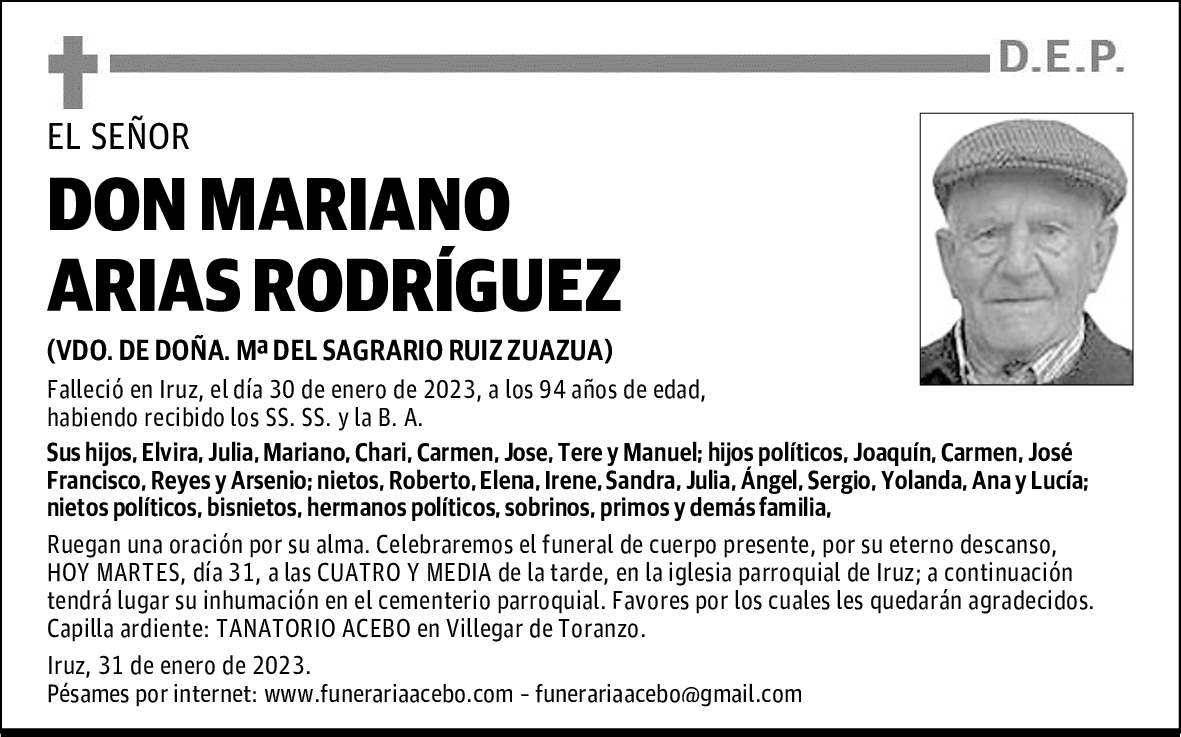 DON MARIANO ARIAS RODRÍGUEZ