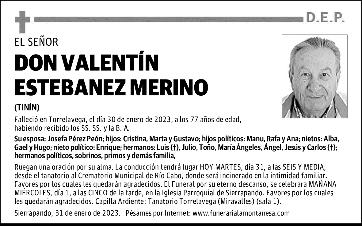 DON VALENTÍN ESTEBANEZ MERINO