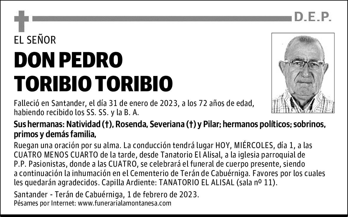 DON PEDRO TORIBIO TORIBIO