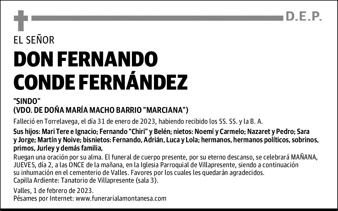 DON FERNANDO CONDE FERNÁNDEZ