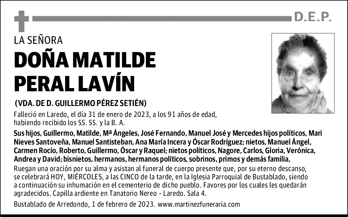 DOÑA MATILDE PERAL LAVÍN