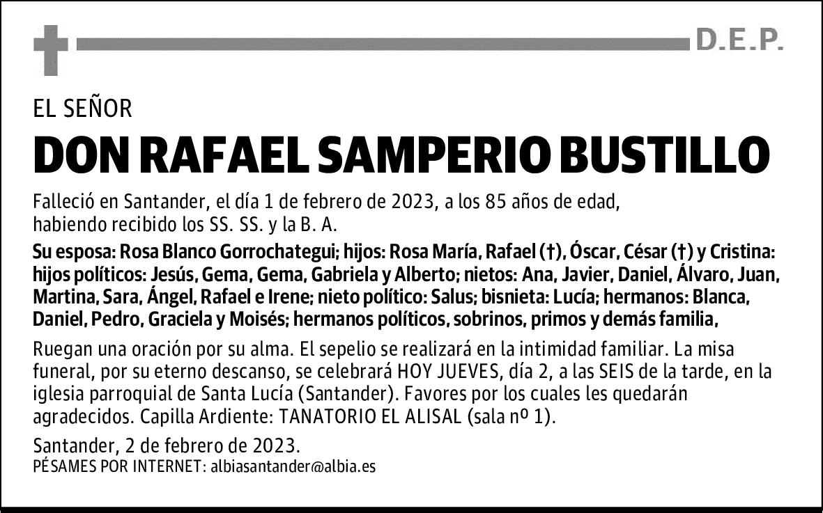 DON RAFAEL SAMPERIO BUSTILLO