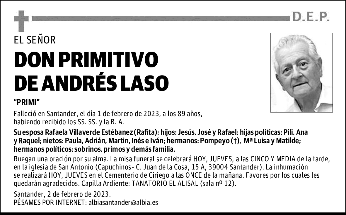 DON PRIMITIVO DE ANDRÉS LASO