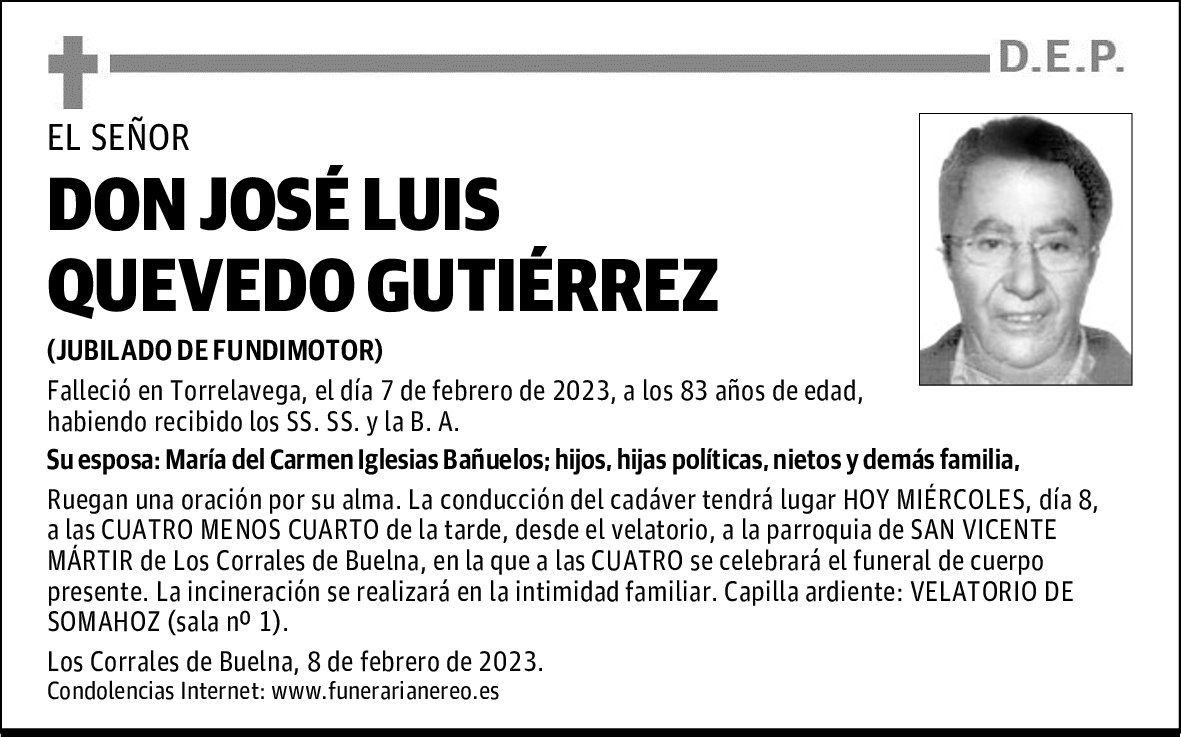 DON JOSÉ LUIS QUEVEDO GUTIÉRREZ