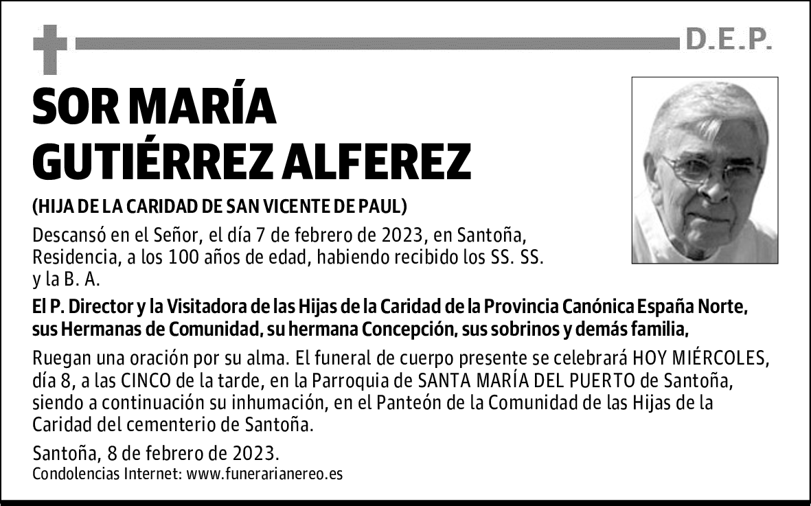 SOR MARÍA GUTIÉRREZ ALFEREZ