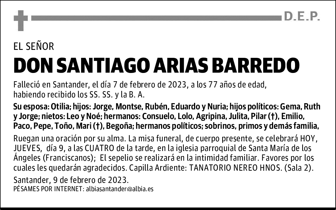 DON SANTIAGO ARIAS BARREDO
