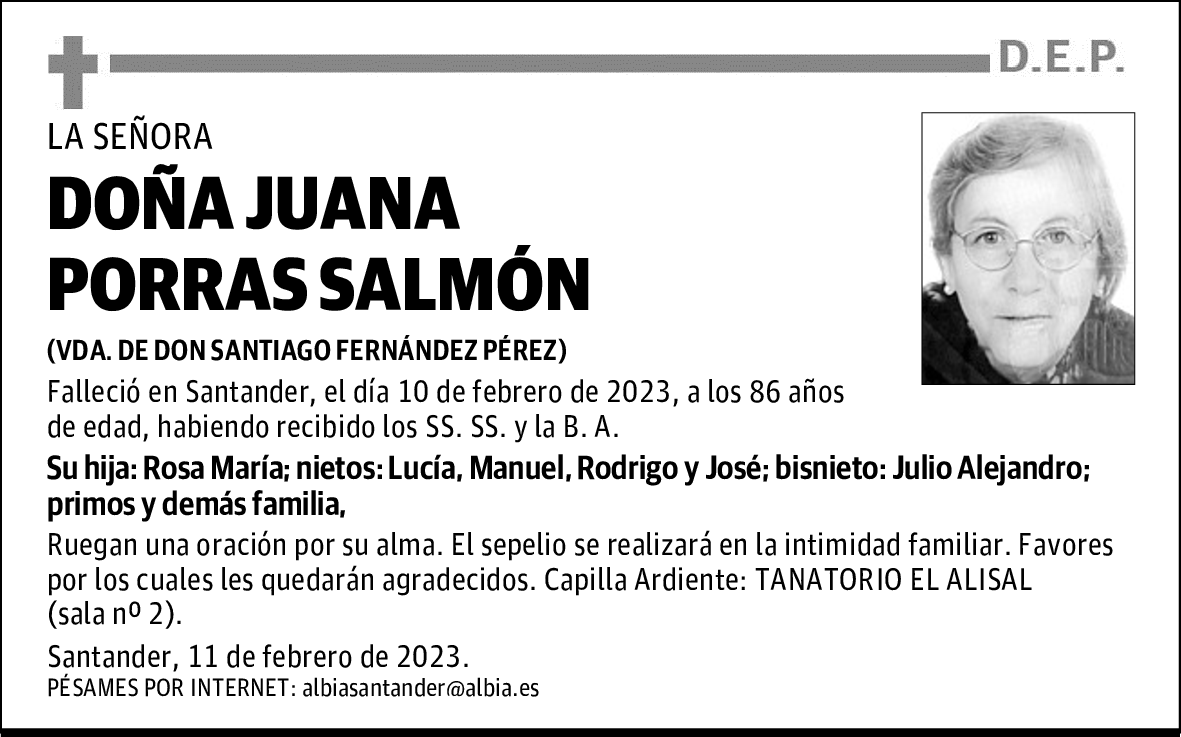 DOÑA JUANA PORRAS SALMÓN