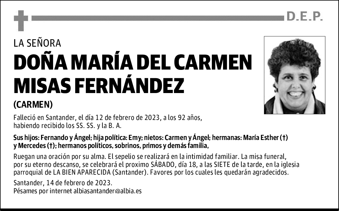 DOÑA MARÍA DEL CARMEN MISAS FERNÁNDEZ