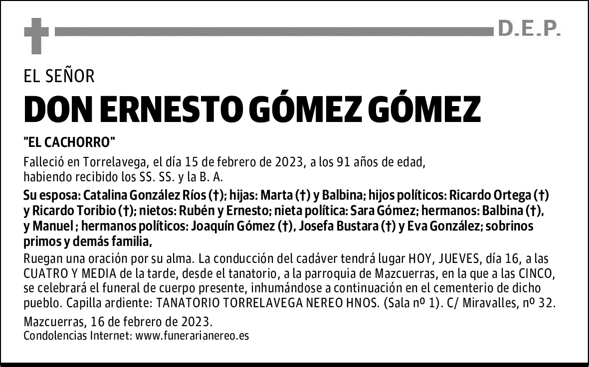 DON ERNESTO GÓMEZ GÓMEZ