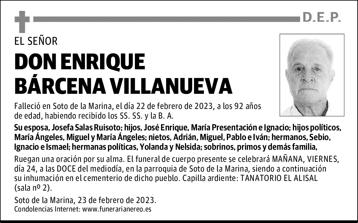 DON ENRIQUE BÁRCENA VILLANUEVA