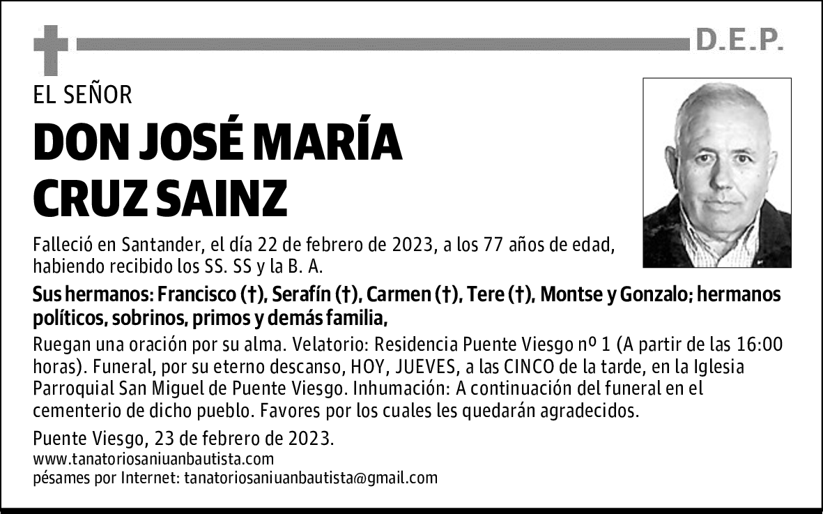 DON JOSÉ MARÍA CRUZ SAINZ