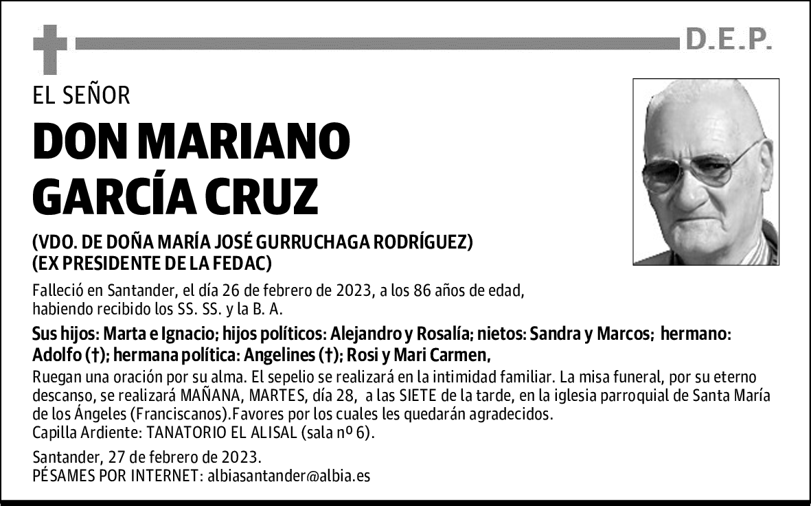 DON MARIANO GARCÍA CRUZ