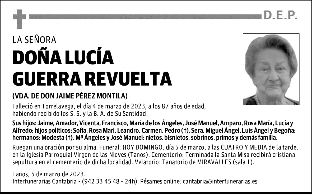 DOÑA LUCÍA GUERRA REVUELTA