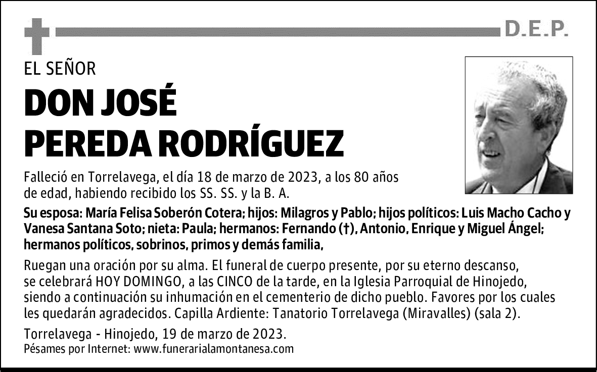 DON JOSÉ PEREDA RODRÍGUEZ