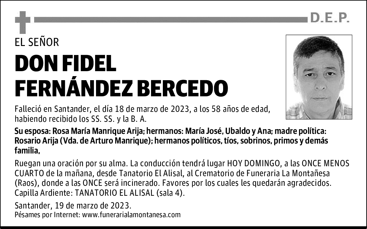 DON FIDEL FERNÁNDEZ BERCEDO