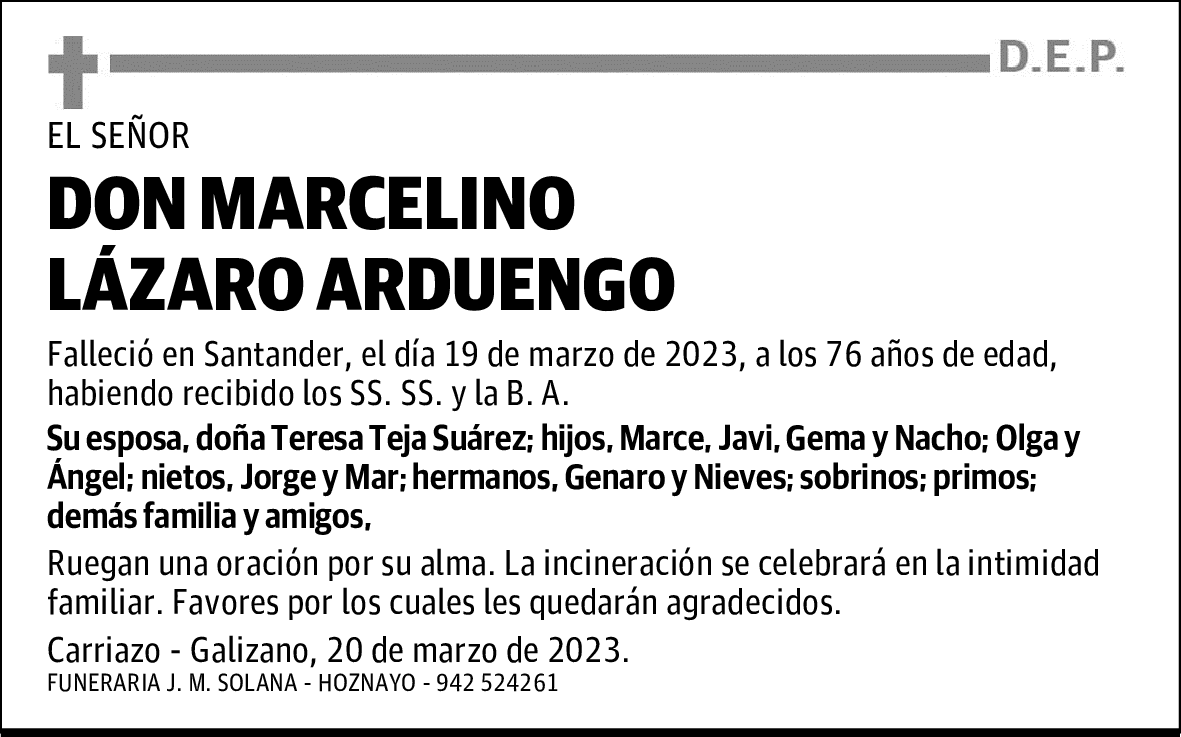 DON MARCELINO LÁZARO ARDUENGO