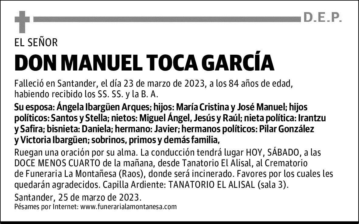 DON MANUEL TOCA GARCÍA