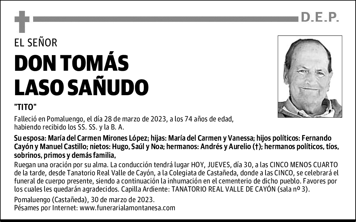 DON TOMÁS LASO SAÑUDO