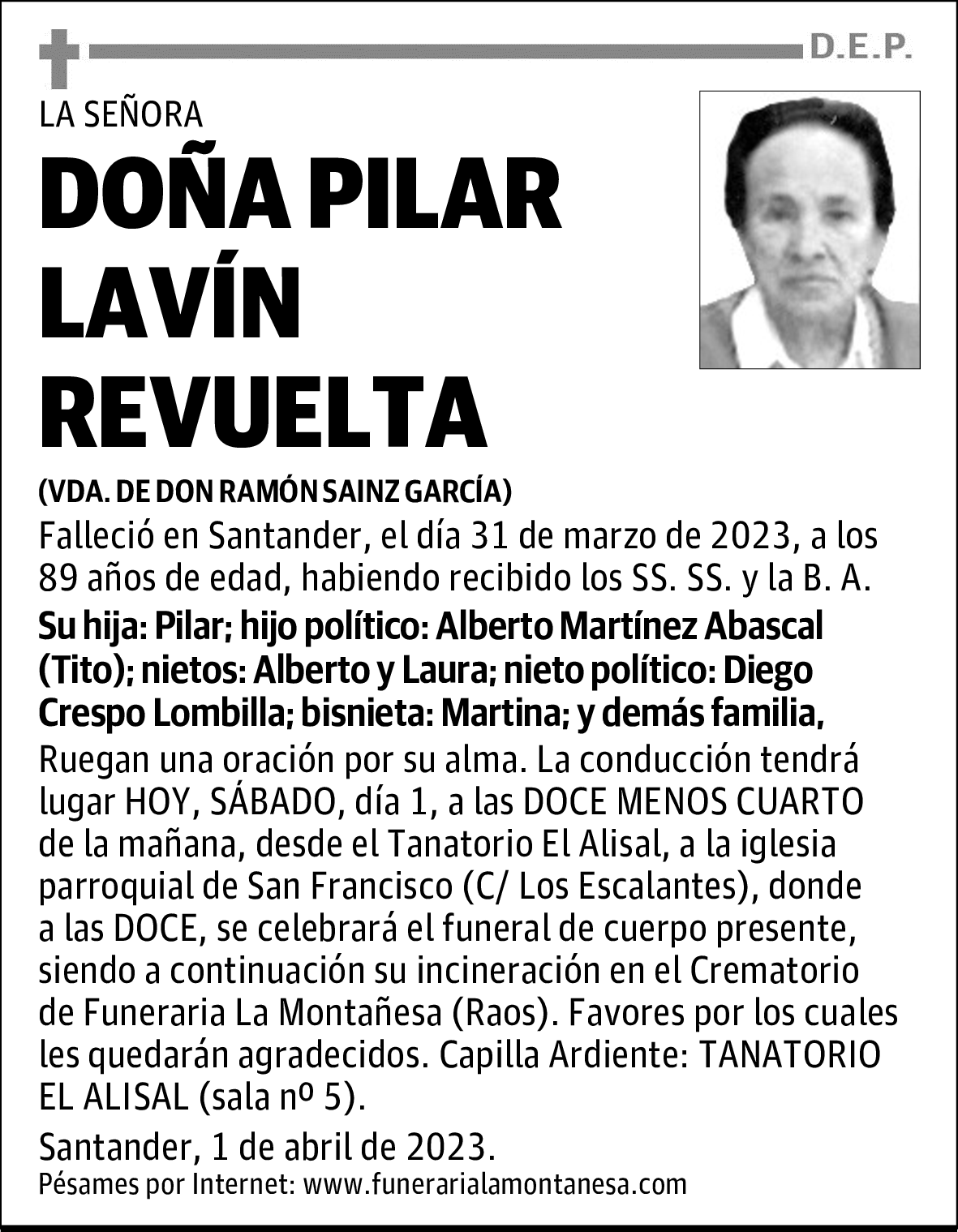 DOÑA PILAR LAVÍN REVUELTA