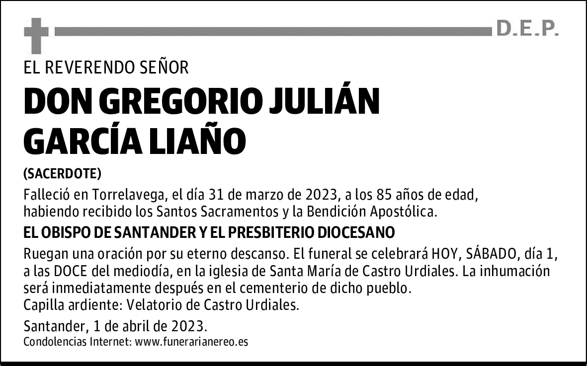 DON GREGORIO JULIÁN GARCÍA LIAÑO